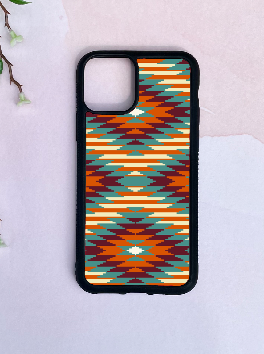 Rust Turquoise Aztec Phone Case