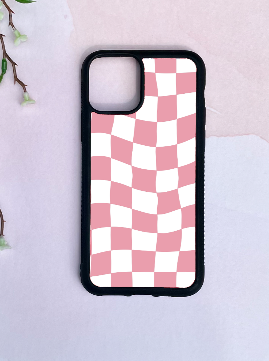 Mauve Checkered Phone Case