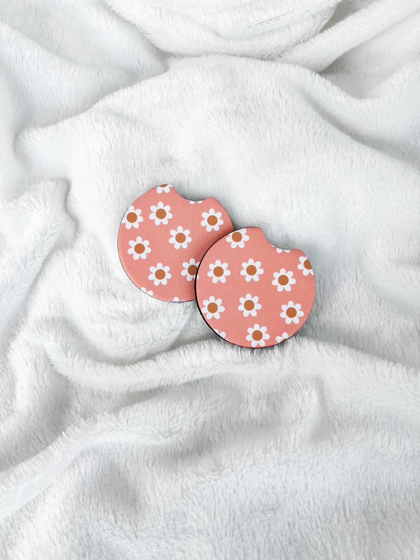 Pink Daisy Car Coasters