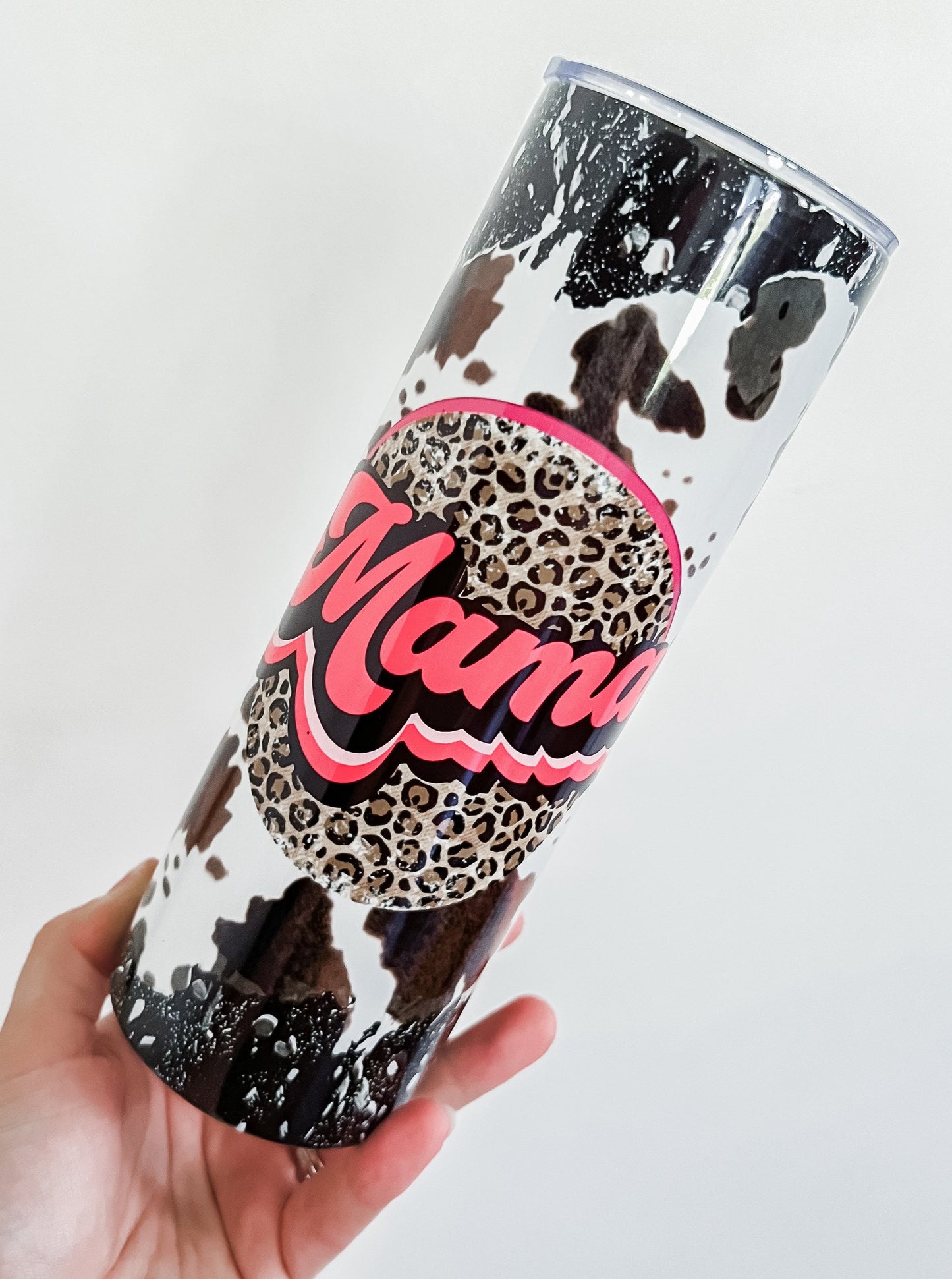 Cowhide Leopard Mama Tumbler