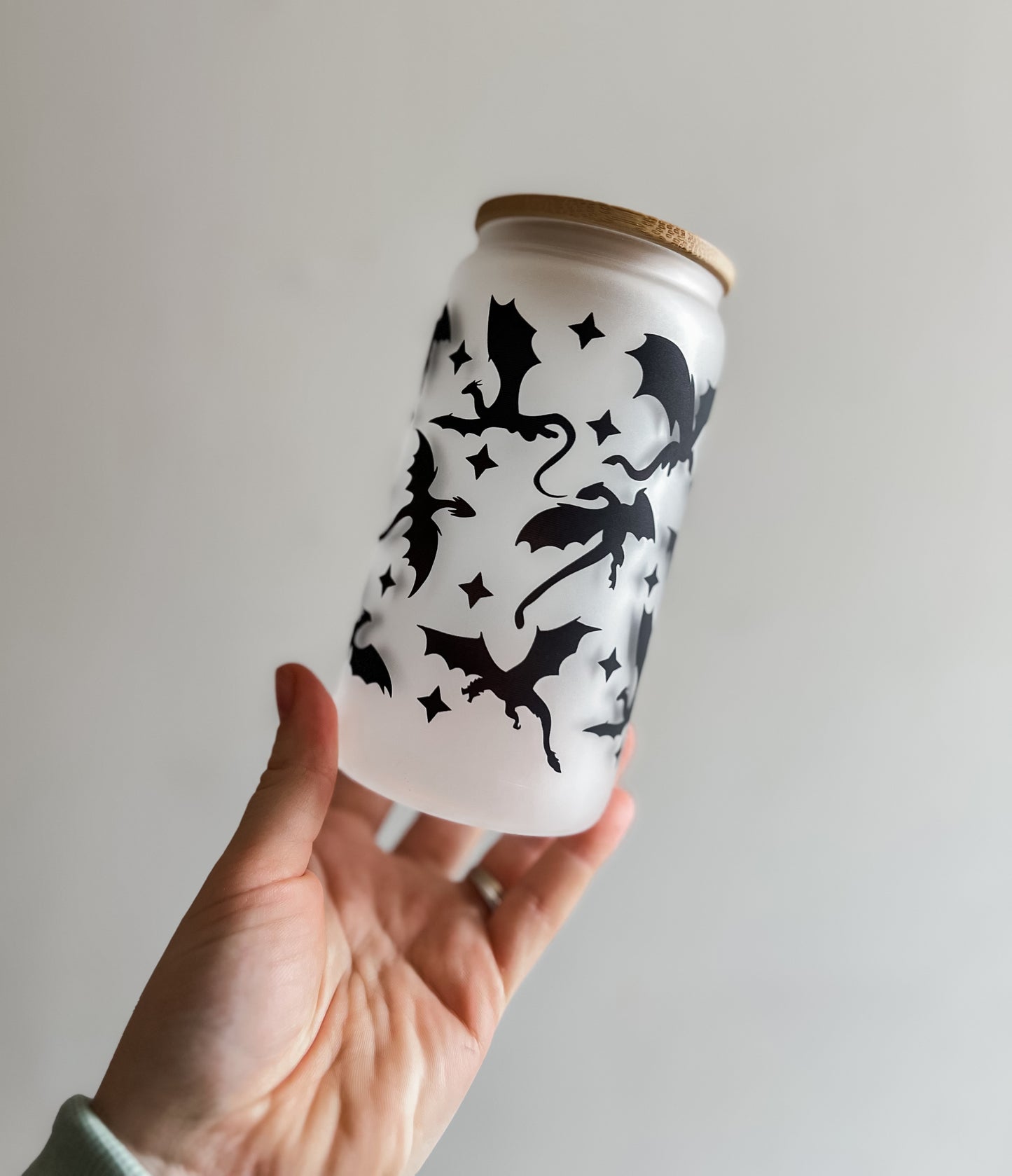 Dragon Wrap Glass Can Cup