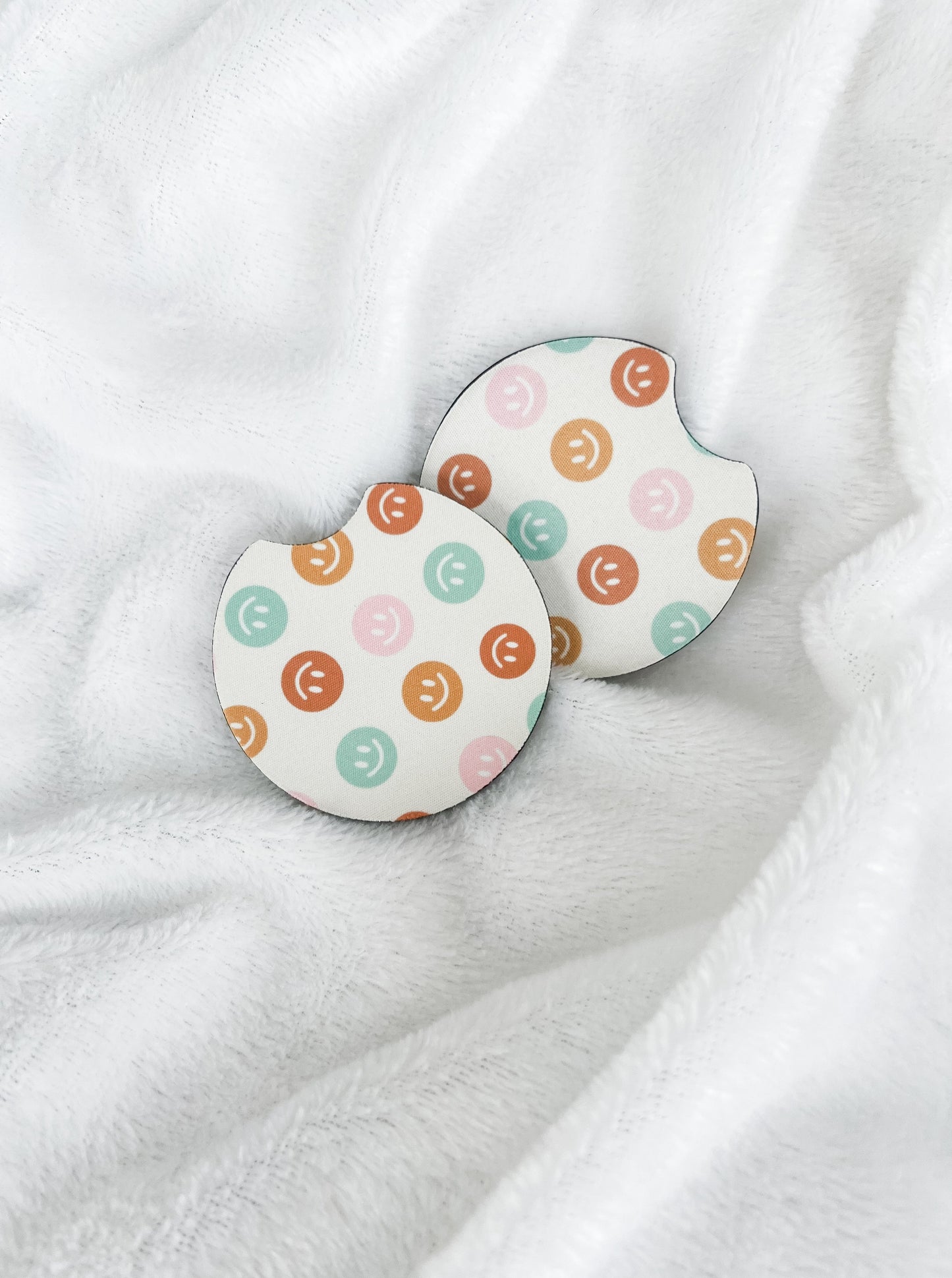 Retro Smiley Car Coasters