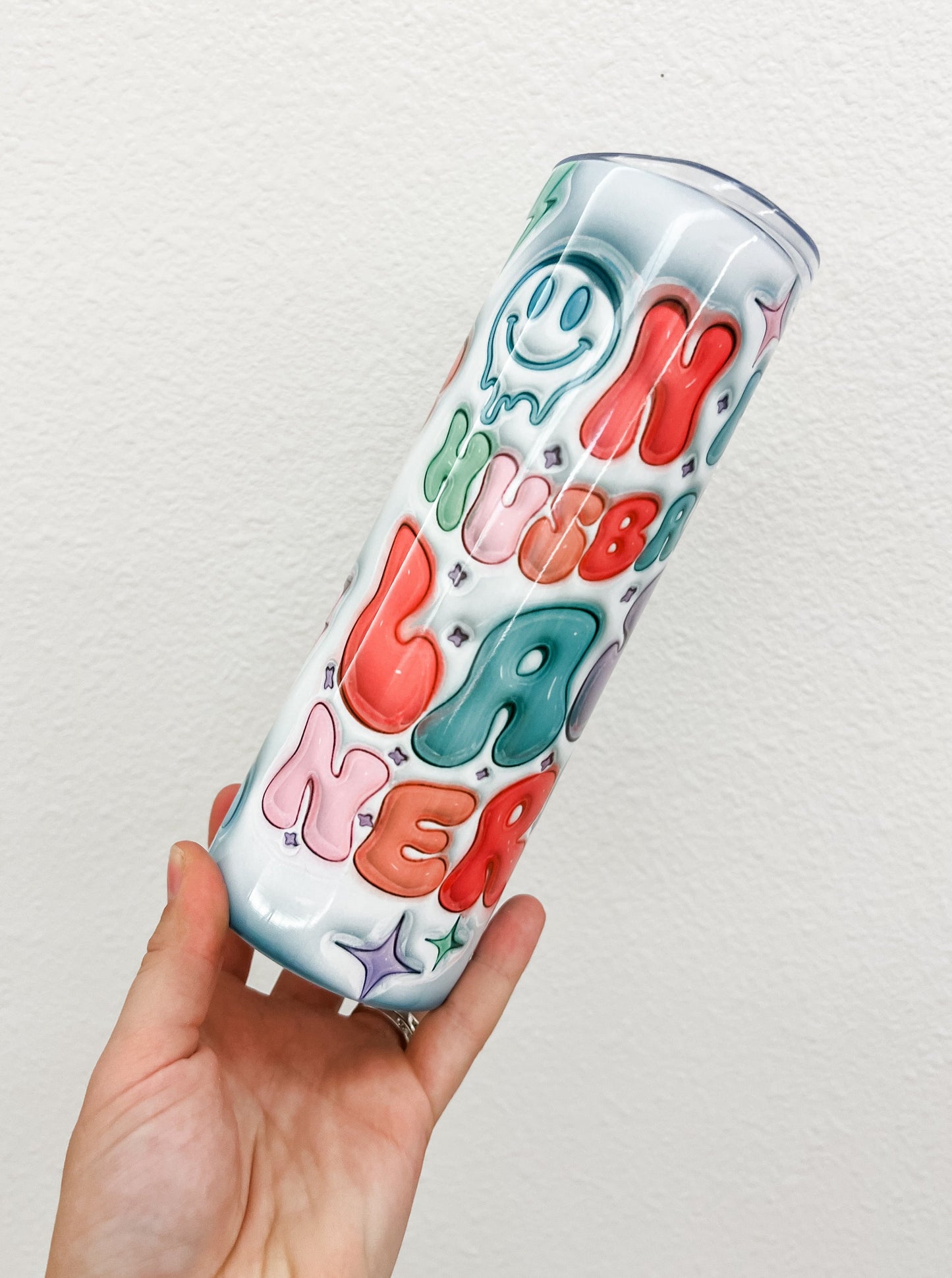 On My Husbands Last Nerve Faux Inflated Tumbler