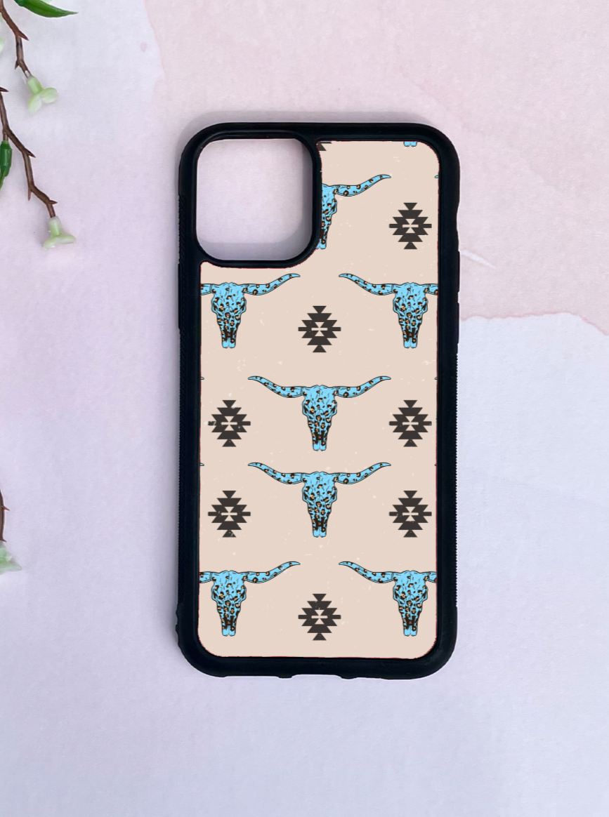 Beige Bull Skull Phone Case