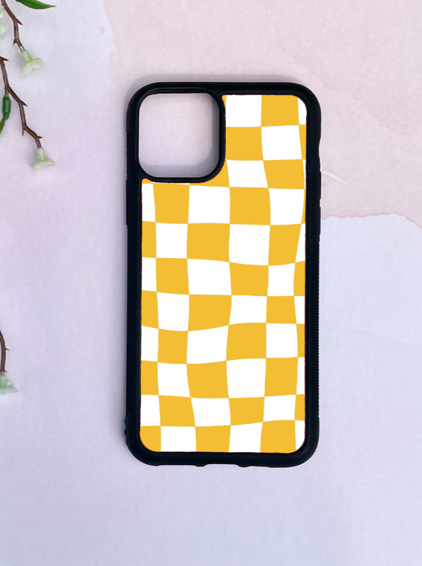 Yellow Checkered Phone Case