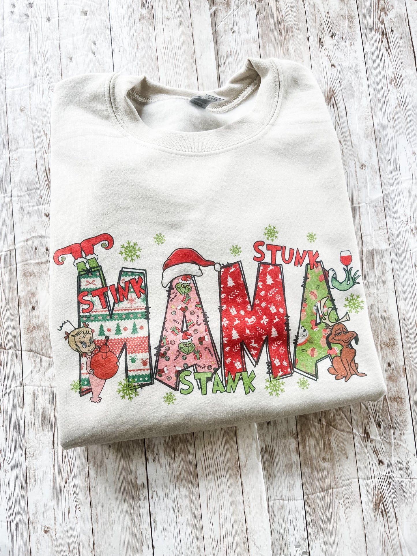 Personalized Mama Green Front and Back