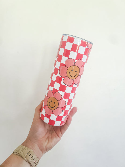 Checkered Smiley Tumbler