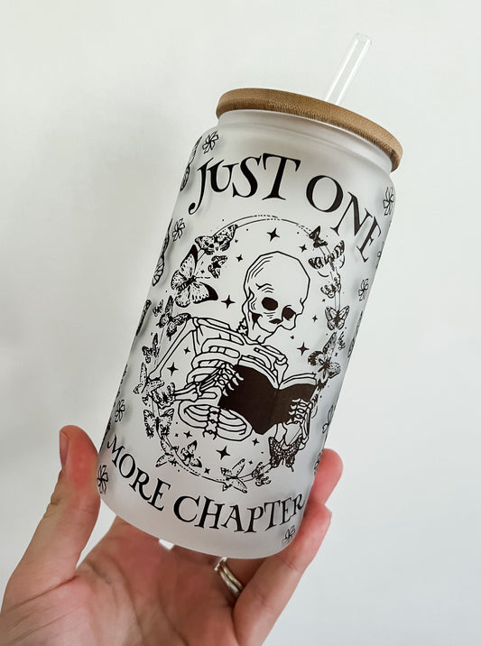Just One More Chapter Skellie Wrap Glass Can Cup