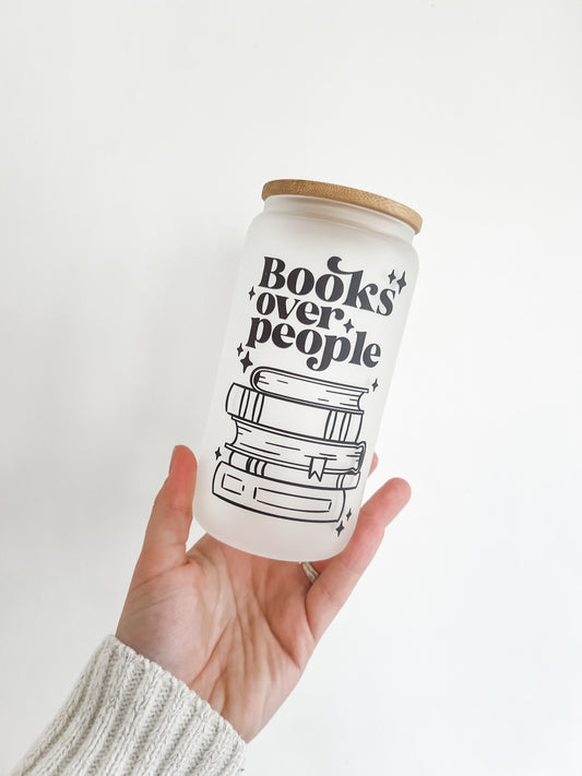 Books Over People Glass Can Cup