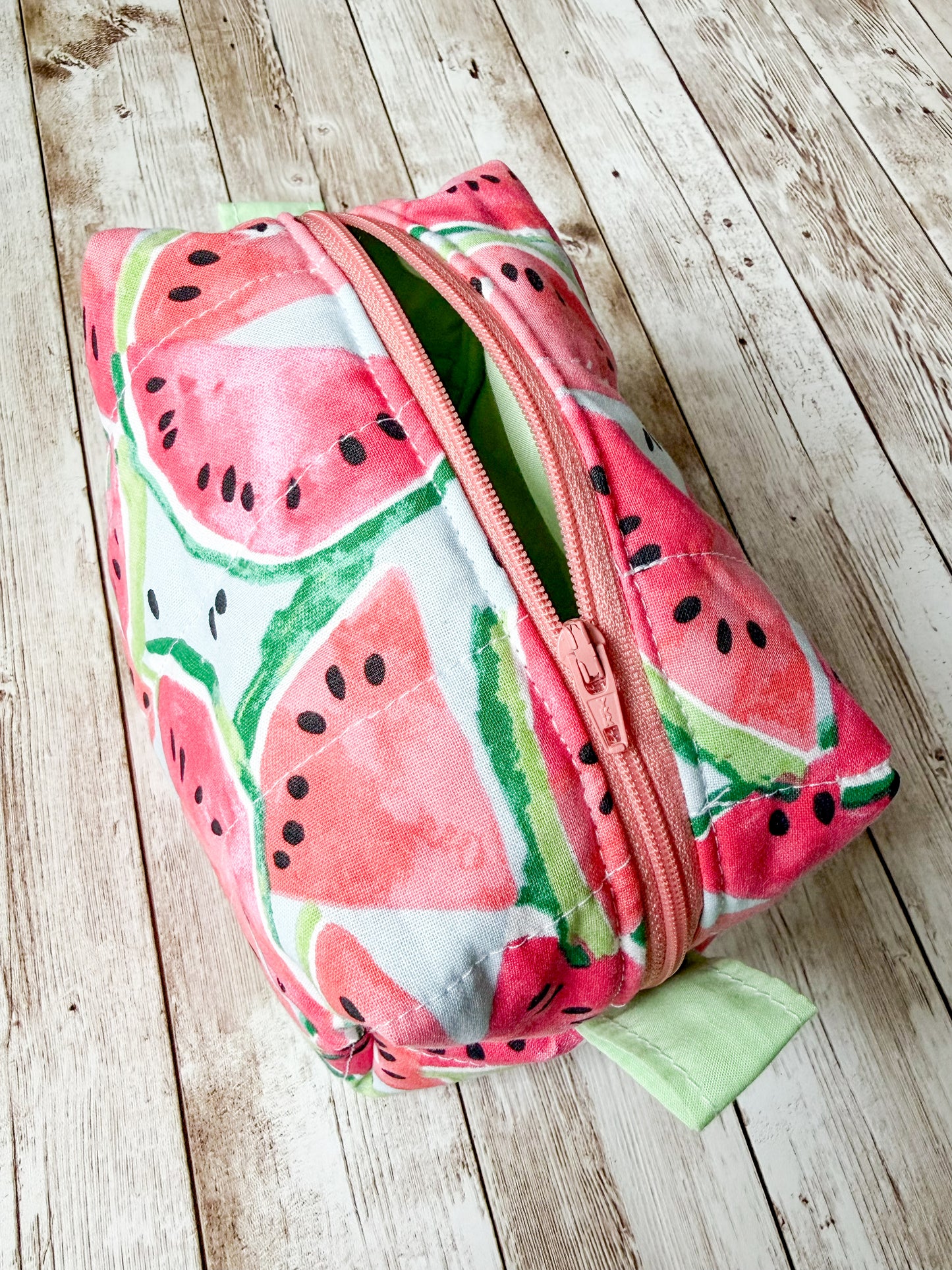 Watermelon Quilted Small Boxy Pouch
