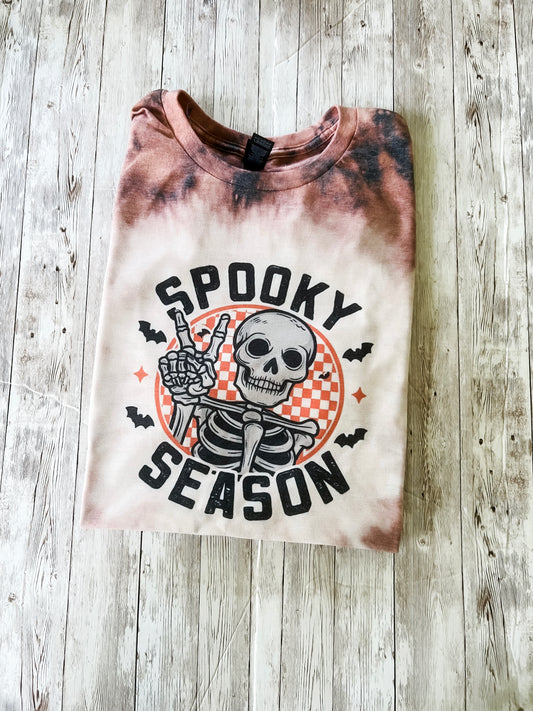 Bleached Spooky Season Skeleton