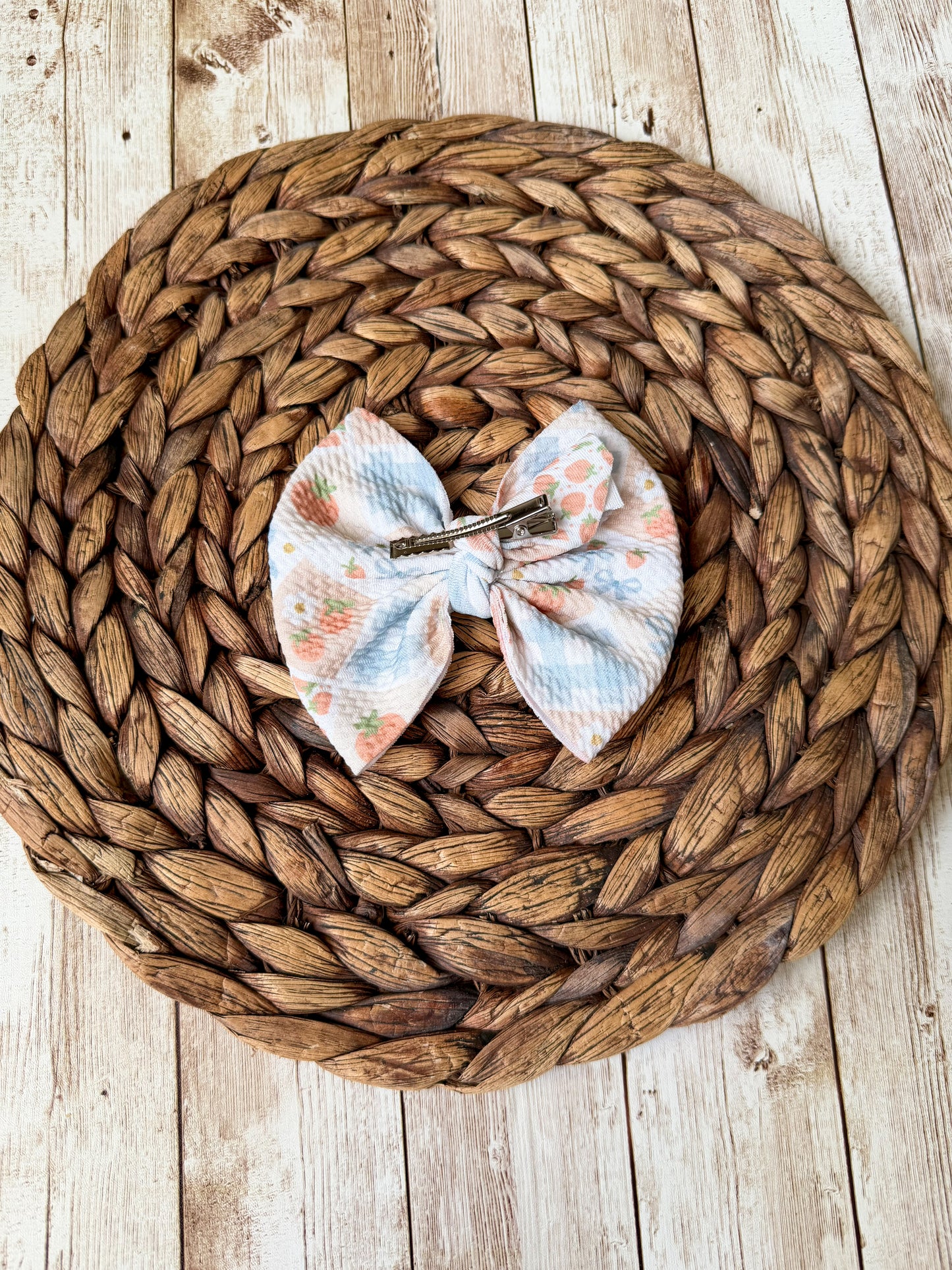 Spring Strawberry Hair Bow