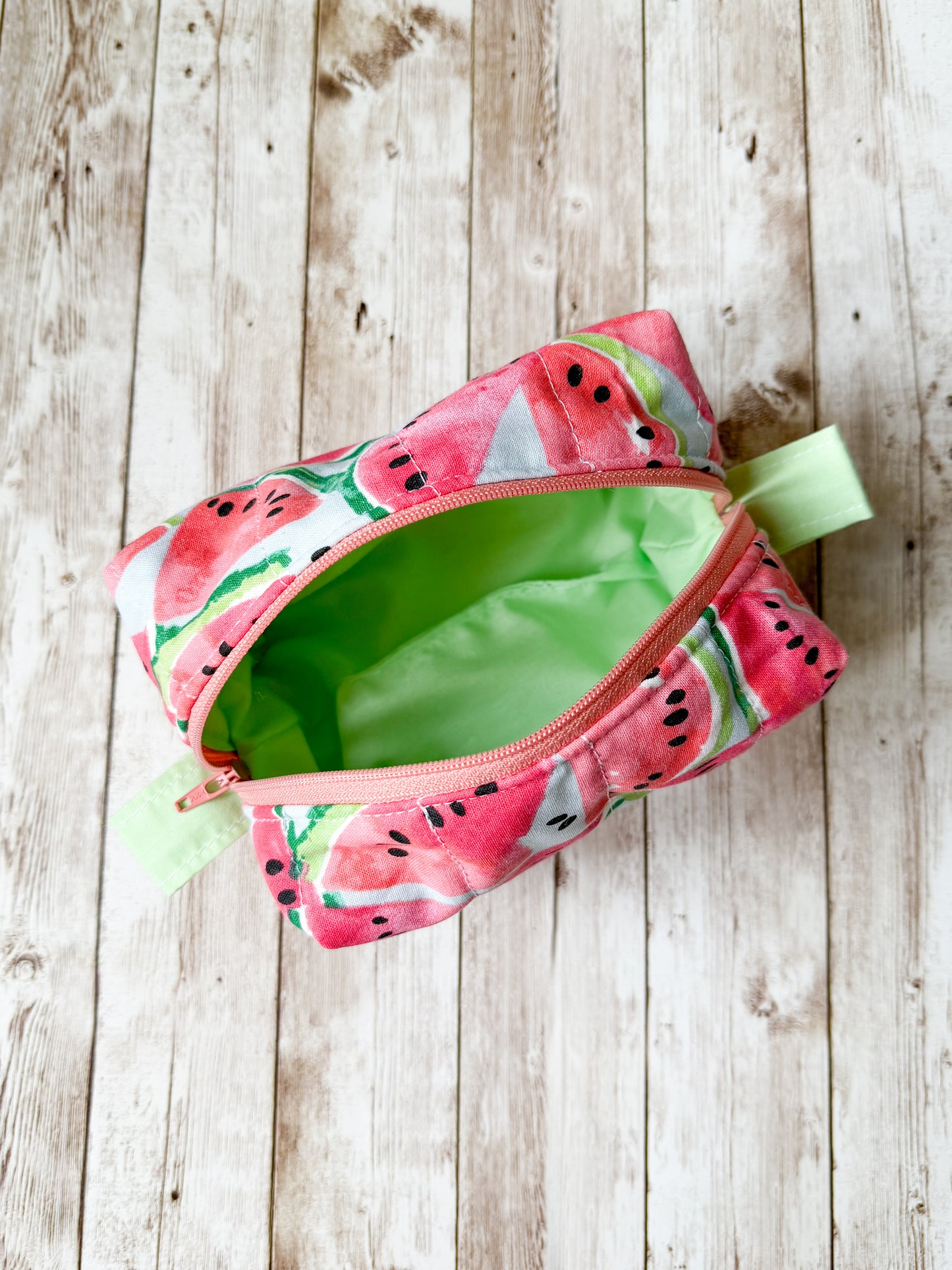 Watermelon Quilted Small Boxy Pouch