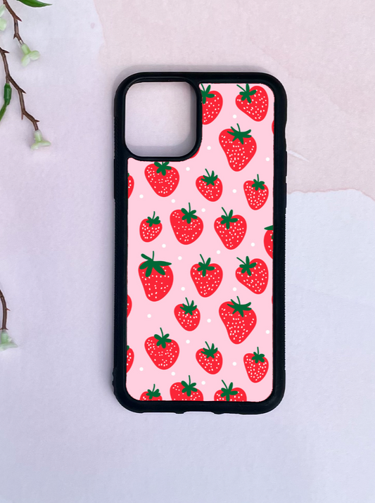 Pink and Red Strawberry Phone Case
